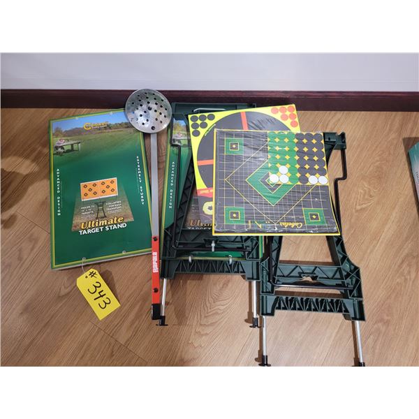 2- Target stands, target refills & ice scoop