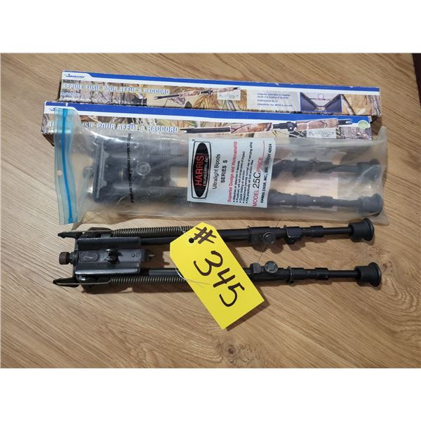 2- Ultra light bi-pods- made by Harris, 2- gun rests