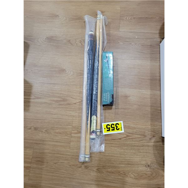 2- Pool cues & golf ball retriever