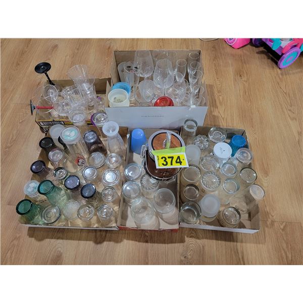 Large qty of various glasses