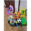 Image 1 : Qty of outdoor children's toys, folding chair, nets, balls, etc.