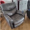 Image 1 : Lazy Boy powered black leatherette Lounging chair c/w remote