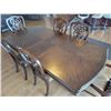 Image 2 : Double pedestal dining room table c/w 3-extra leaf's, 2 captain chairs & 4- chairs, Made by factory