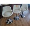 Image 1 : (Selling all together) 3- White leatherette swivel chairs