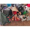 Image 8 : Large qty of Christmas decorations, a Pet cargo, helmet, various camping gear and misc.