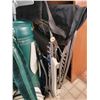 Image 6 : Golf clubs c/w rolling cart, badminton net & folding chair