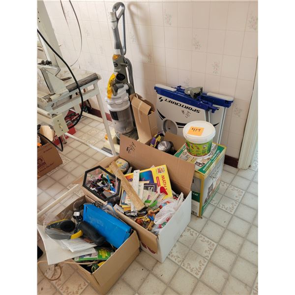 Vacuum, large qty of misc. craft items, aquarium, toys etc.