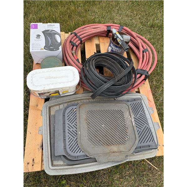 Floor matts, wiring, red hose, elec. Kettle