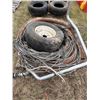 Image 1 : 1- Lot of flex hose, triplex wire & 16 in. tire & rim