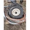Image 2 : 1- Lot of flex hose, triplex wire & 16 in. tire & rim