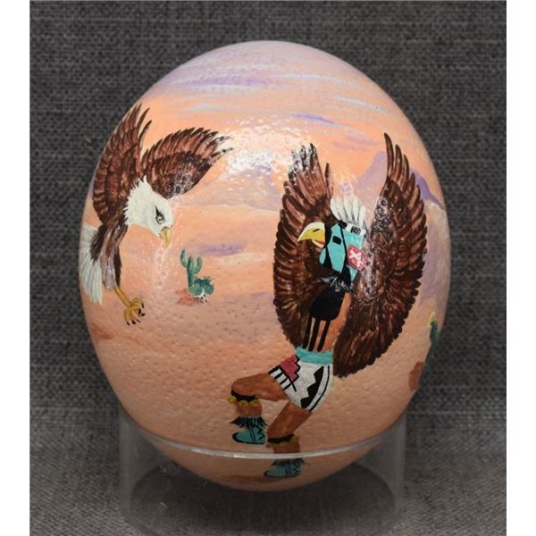 PAINTED OSTRICH EGG (LUNA)