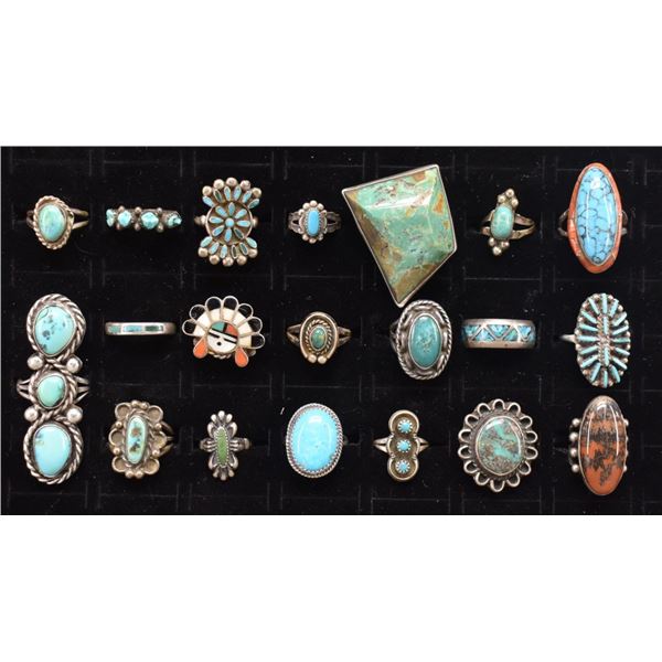 TWENTY NAVAJO AND ZUNI RINGS
