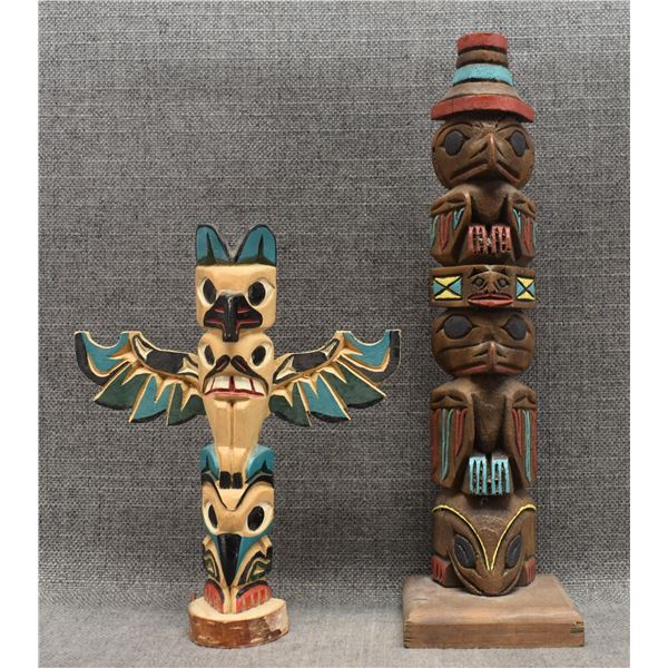 TWO NORTHWEST COAST TOTEM POLES