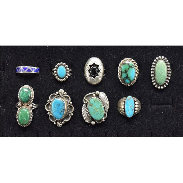 NINE NAVAJO RINGS