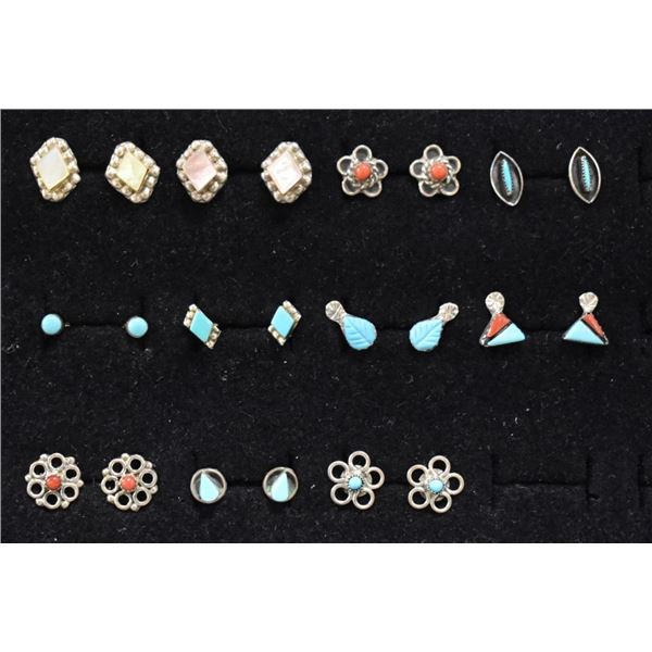 ELEVEN STERLING SILVER EARRINGS