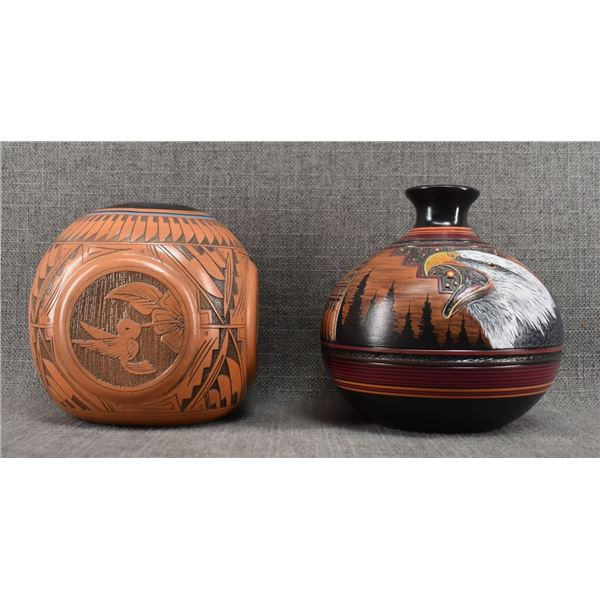 TWO NAVAJO CONTEMPORARY POTS