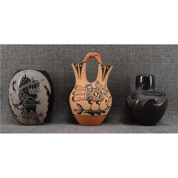 THREE PUEBLO POTTERY ITEMS