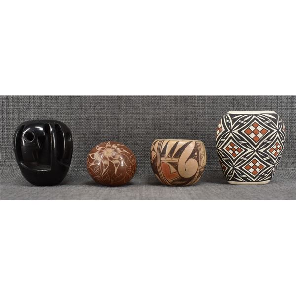 FOUR NATIVE AMERICAN POTTERY ITEMS