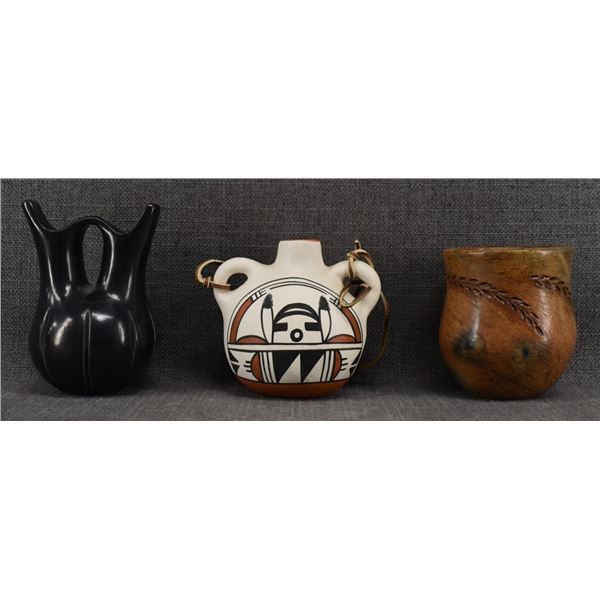THREE NATIVE AMERICAN POTTERY ITEMS