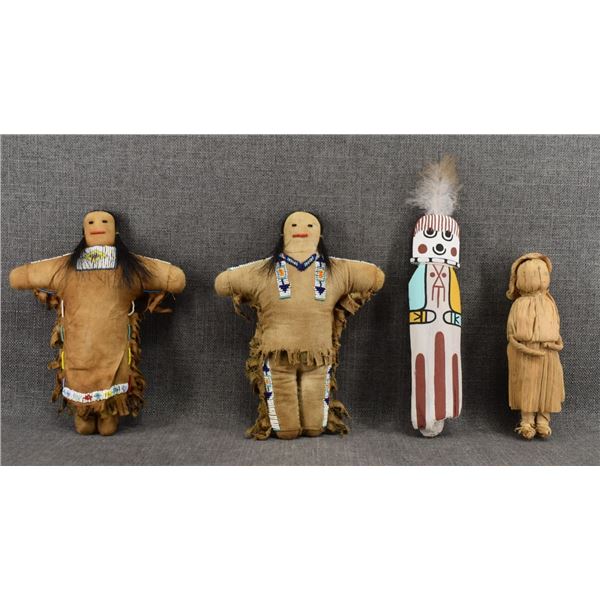 FOUR NATIVE AMERICAN DOLLS