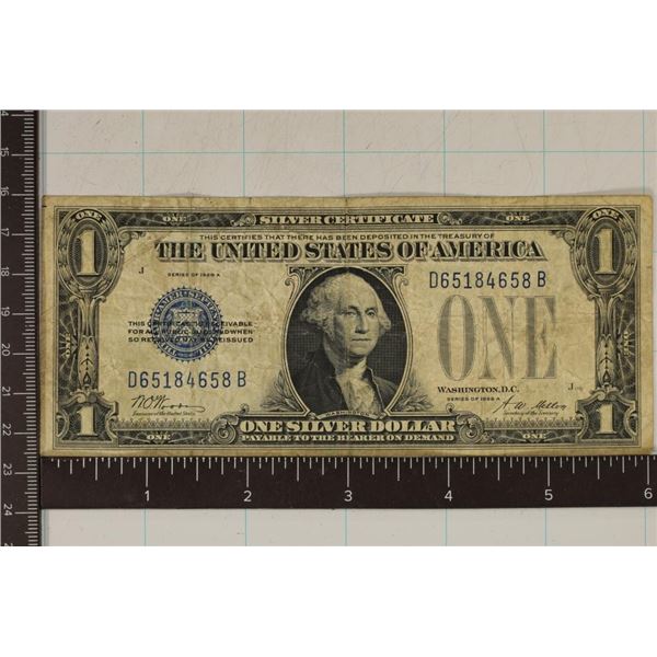 1928-A US FUNNY BACK $1 SILVER CERTIFICATE BLUE