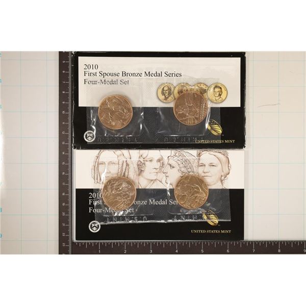 2010 1ST SPOUSE BRONZE 4 MEDAL SET WITH CERT