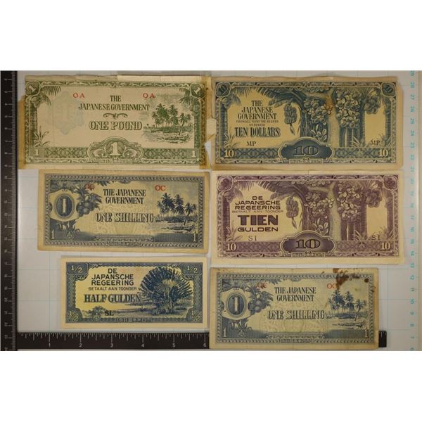6 PIECES OF JAPANESE INVASION BILLS GOOD VARIETY: