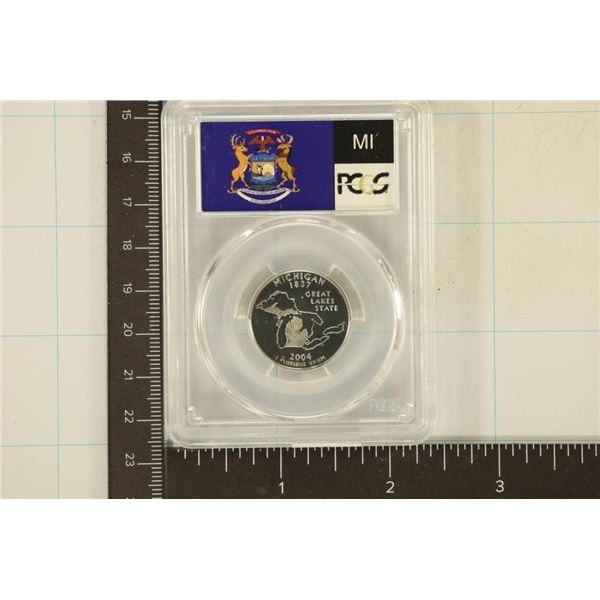 2004-S SILVER MICHIGAN QUARTER PCGS PR69 DCAM