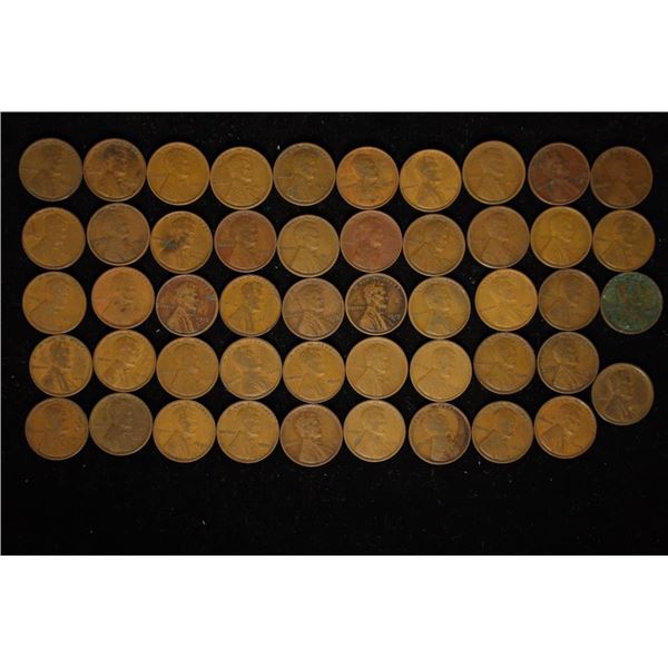 49-ASSORTED LINCOLN WHEAT CENTS: 1910-1921