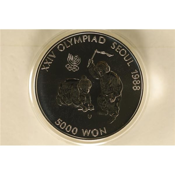 1988 SOUTH KOREA SILVER PF 5000 WON SEOUL