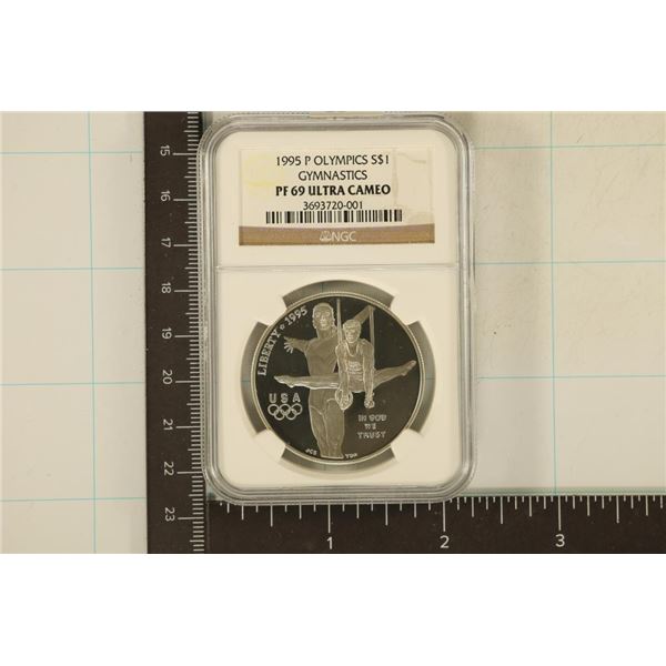 1995-P OLYMPIC GYMNASTICS SILVER DOLLAR NGC PF69