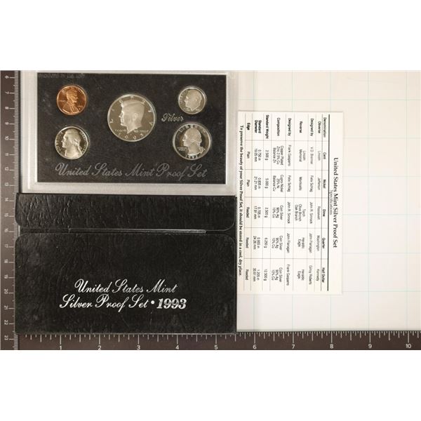 1993 US SILVER PROOF SET (WITH BOX) & CERTIFICATE