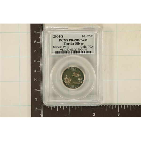 2004-S SILVER FLORIDA QUARTER PCGS PR69 DCAM
