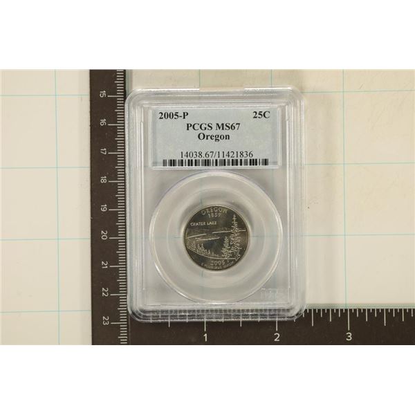 2005-P OREGON QUARTER PCGS MS67