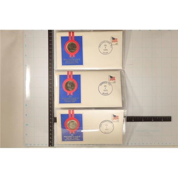 1979-P/D/S SBA DOLLAR FDC'S, ALL 1ST DAY ISSUE