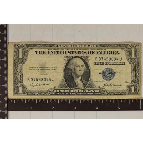 WIDE MARGIN ERROR 1935-F $1 SILVER CERTIFICATE