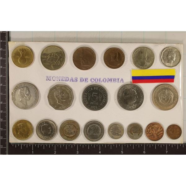 19 COIN MONEDAS DE COLOMBIA COIN SET: DATES