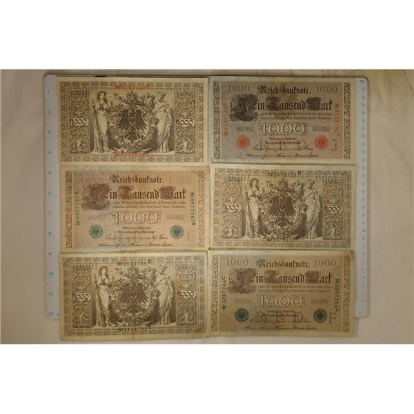 6-1910 GERMAN 1000 MARK BILLS LARGER SIZE