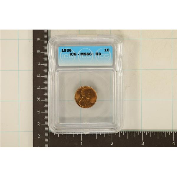 1936 LINCOLN WHEAT CENT ICG MS66+ RD