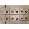 Image 1 : 6-UNC US STATE QUARTERS WITH STAMPS ON INFO