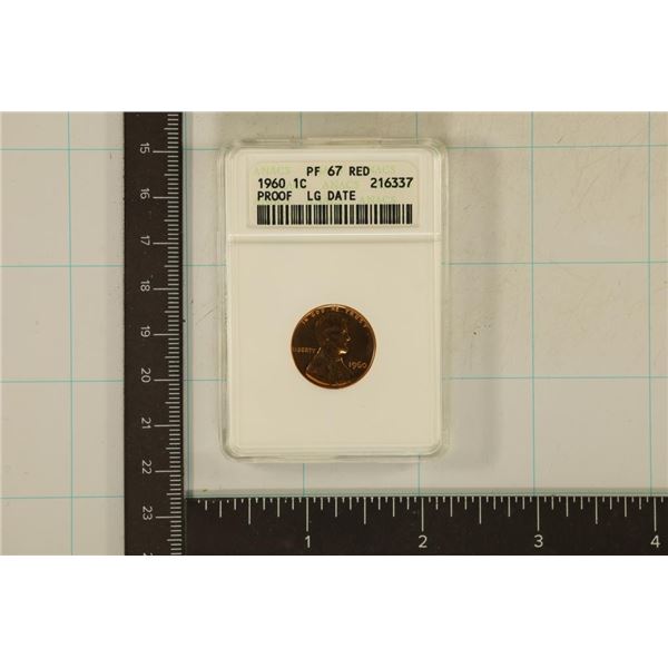 1960 LINCOLN CENT LARGE DATE ANACS PF67 RED