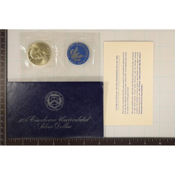 1974 IKE SILVER DOLLAR (BLUE PACK) UNC