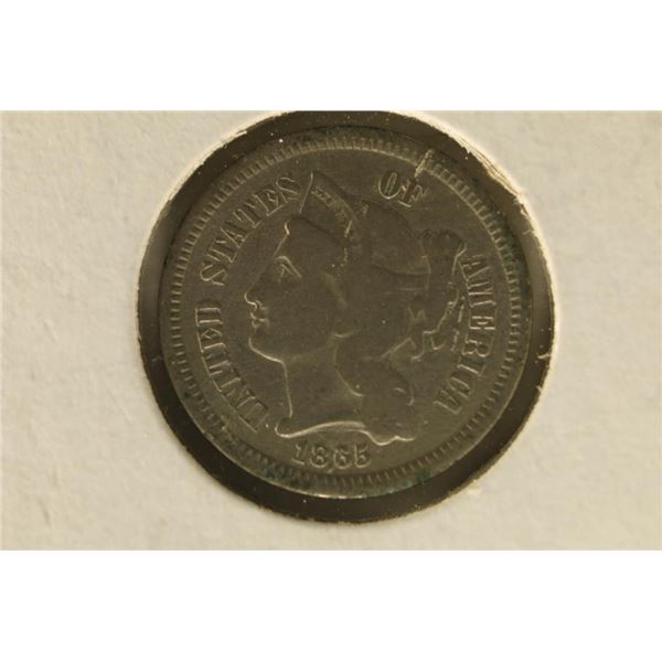 1865 US THREE CENT PIECE (NICKEL)