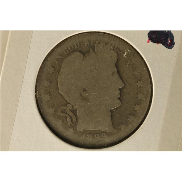 1899-S SILVER BARBER HALF DOLLAR
