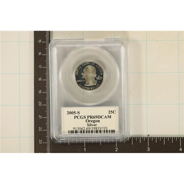 2005-S SILVER OREGON QUARTER PCGS PR69 DCAM
