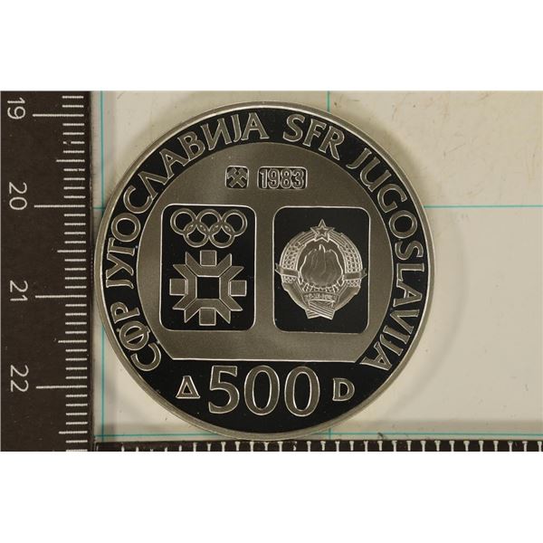 1983 YUGOSLAVIA PF SILVER 500 DINARA OLYMPIC COIN