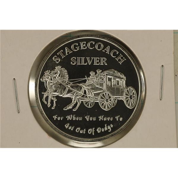 1 OZ. .999 SILVER PF STAGECOACH ROUND FOR WHEN