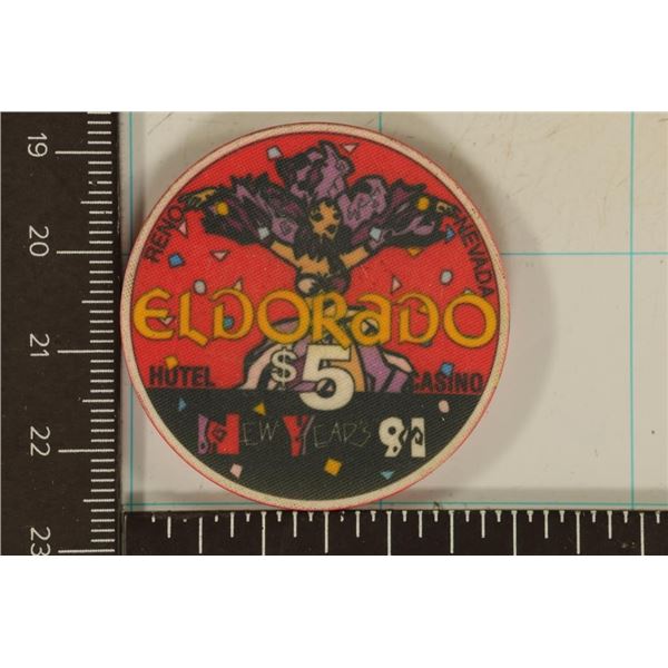 $5 ELDORADO CASINO CHIP NEW YEARS 1991 RENO