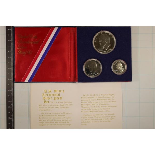 US 1976 SILVER BICENTENNIAL 3 COIN SET NO OUTER