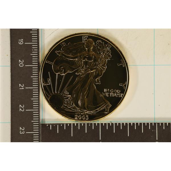GOLD PLATED 2003 AMERICAN SILVER EAGLE UNC
